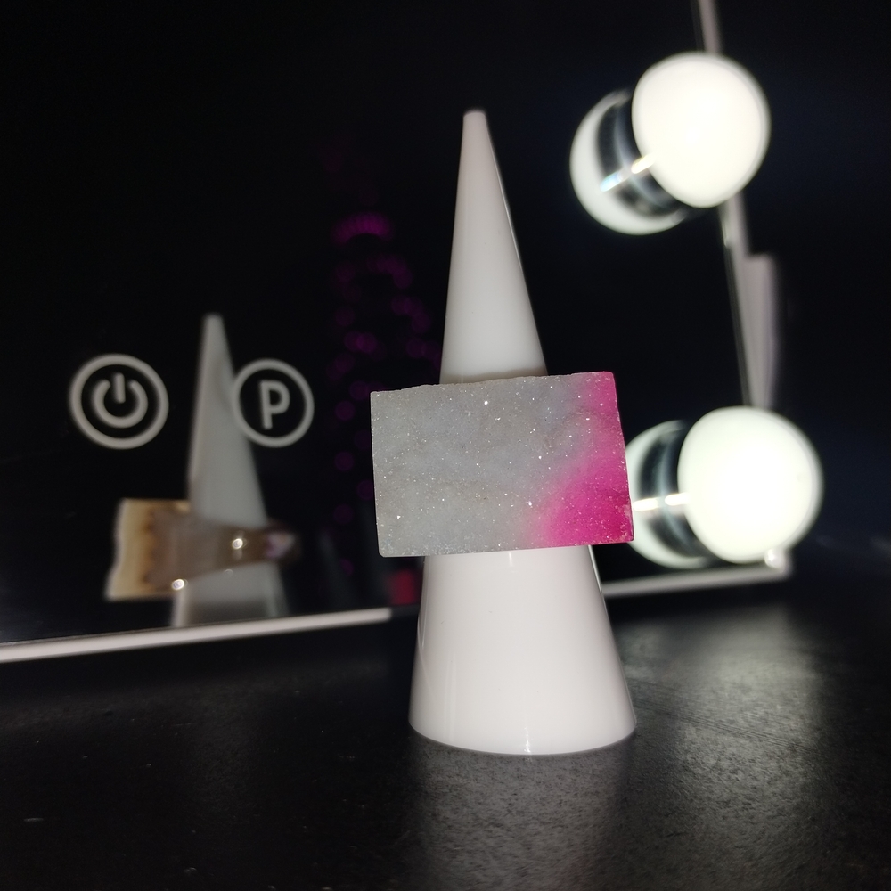 Elegant Pink and White Brazilian Crystal Ring (6.5 US)